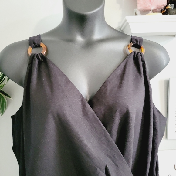 🔥NWT The Limited 22W Linen Sleeveless Wrap Dress - Picture 7 of 17